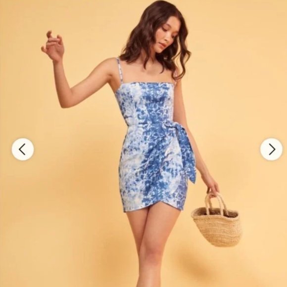 Reformation Marseilles Linen Shibori Dye Dress - Picture 2 of 11